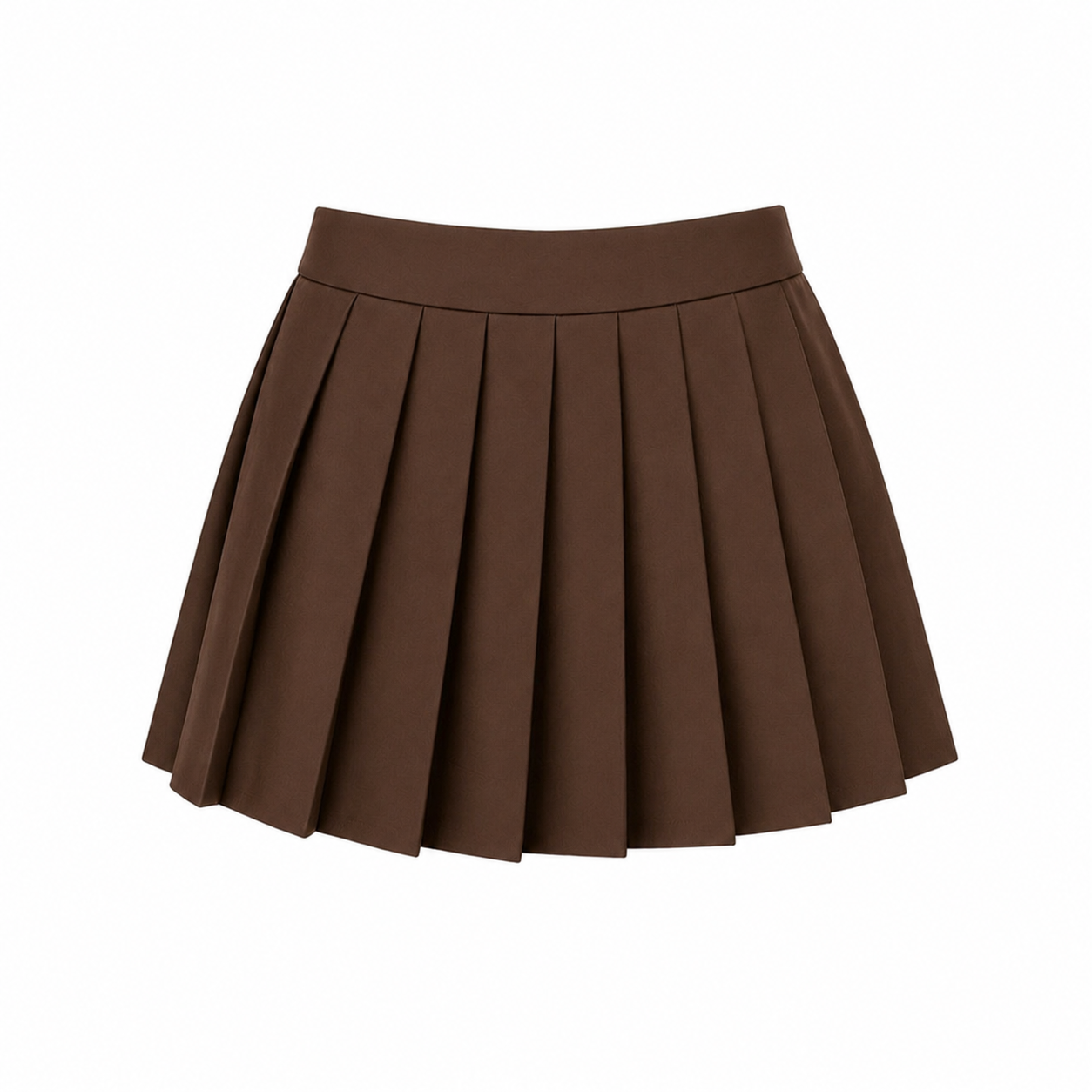 KA Espresso Brown Tennis Pleat Skirt